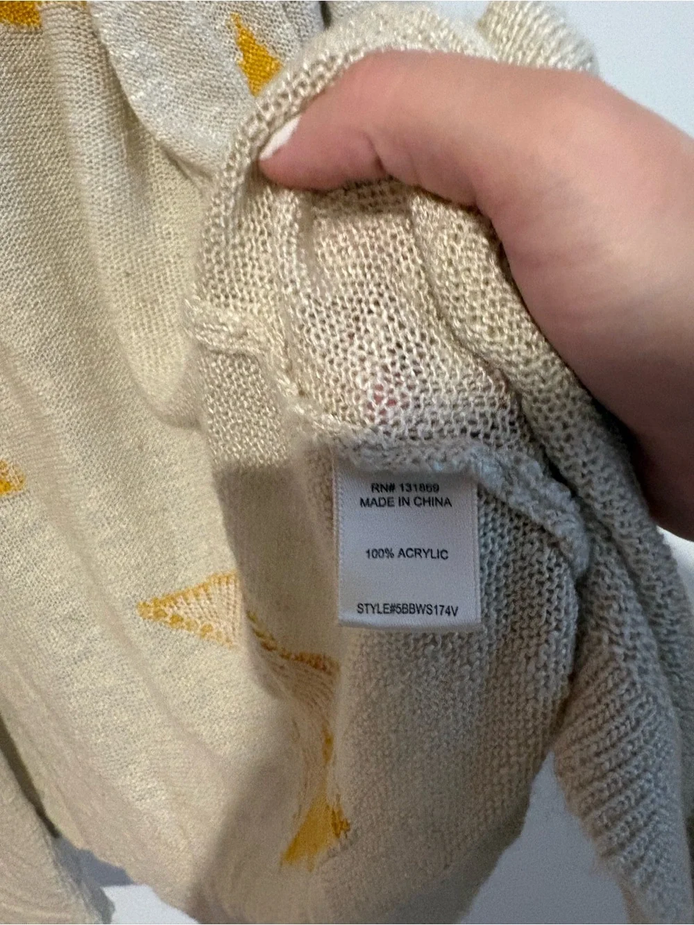 Charmed Hearts Open-Front Star Cardigan Sweater beige Yellow‎ Stars size medium